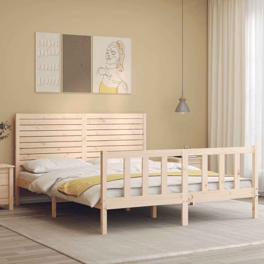 Bedframe zonder matras massief grenenhout 160x200 cm is nu te koop bij PeponiXL, paradijselijk wonen!