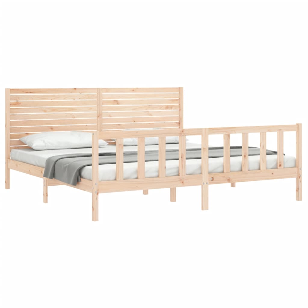 Bedframe met hoofdbord massief hout is nu te koop bij PeponiXL, paradijselijk wonen!