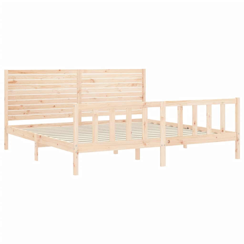 Bedframe met hoofdbord massief hout is nu te koop bij PeponiXL, paradijselijk wonen!