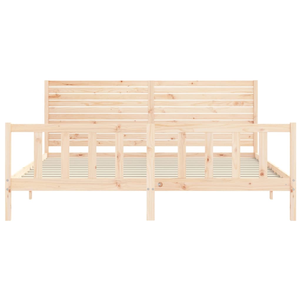 Bedframe met hoofdbord massief hout is nu te koop bij PeponiXL, paradijselijk wonen!