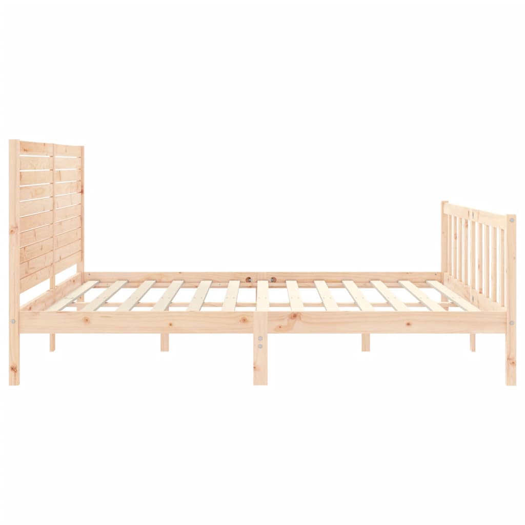Bedframe met hoofdbord massief hout is nu te koop bij PeponiXL, paradijselijk wonen!