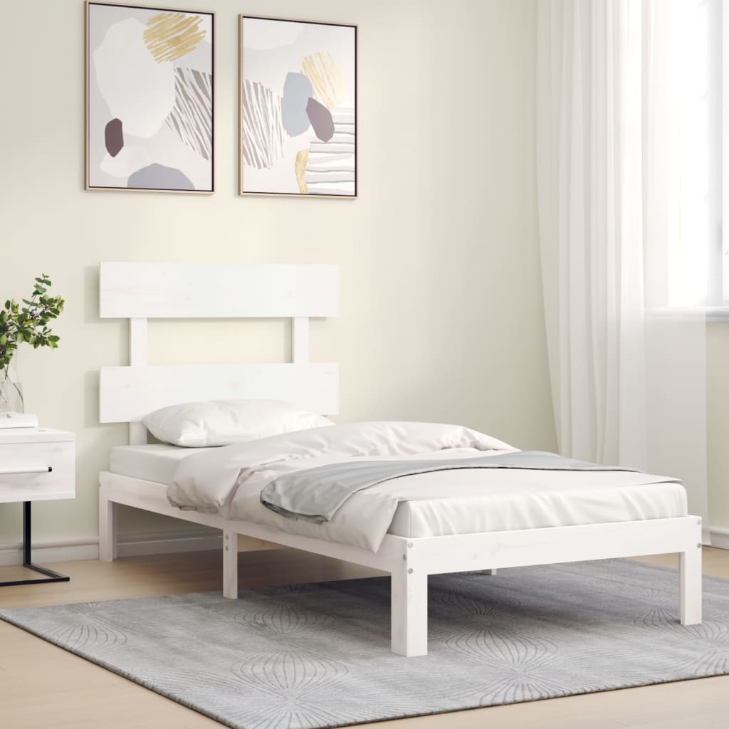 Bedframe zonder matras massief grenenhout wit 90x200 cm is nu te koop bij PeponiXL, paradijselijk wonen!