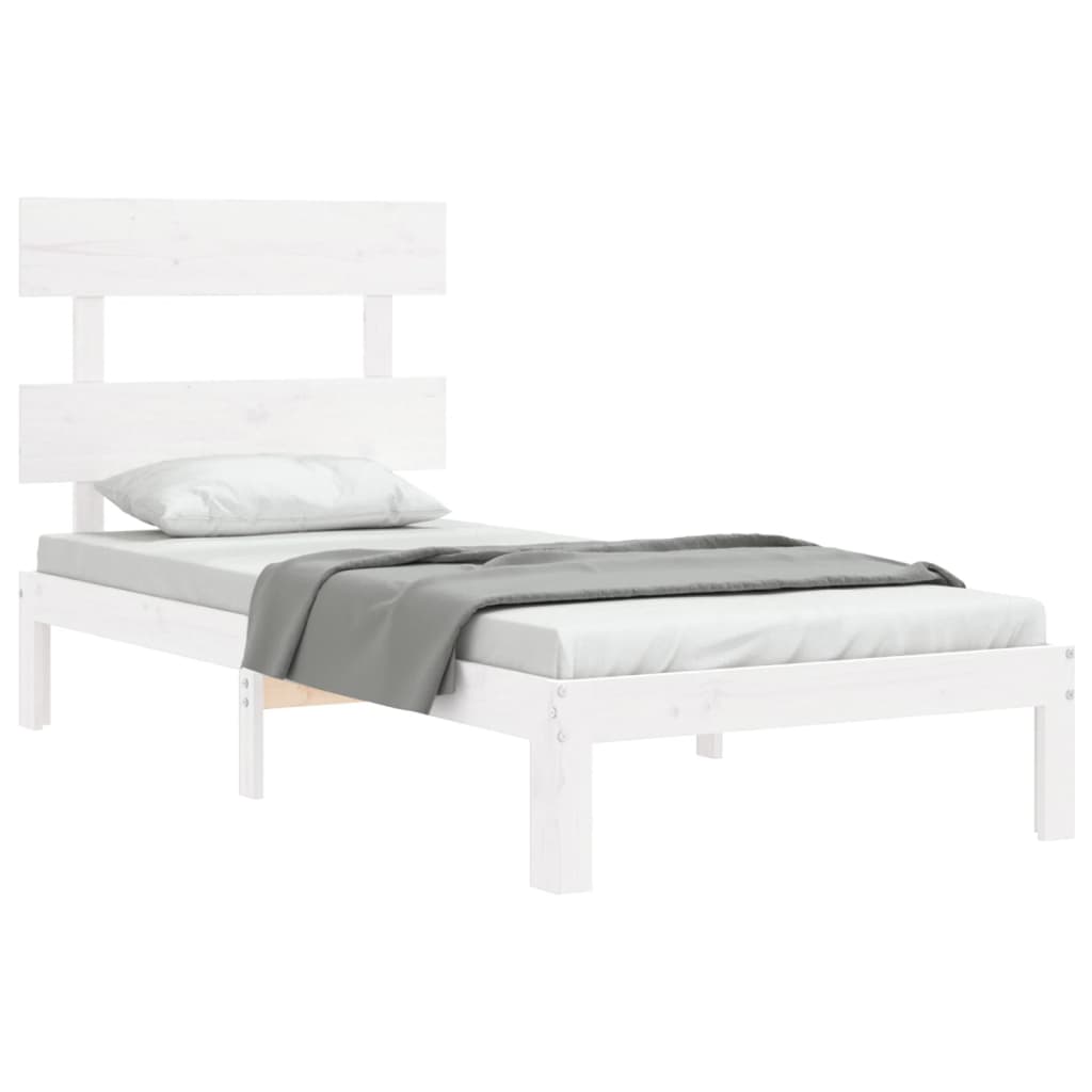 Bedframe zonder matras massief grenenhout wit 90x200 cm is nu te koop bij PeponiXL, paradijselijk wonen!