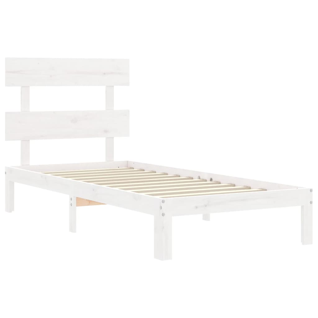 Bedframe zonder matras massief grenenhout wit 90x200 cm is nu te koop bij PeponiXL, paradijselijk wonen!