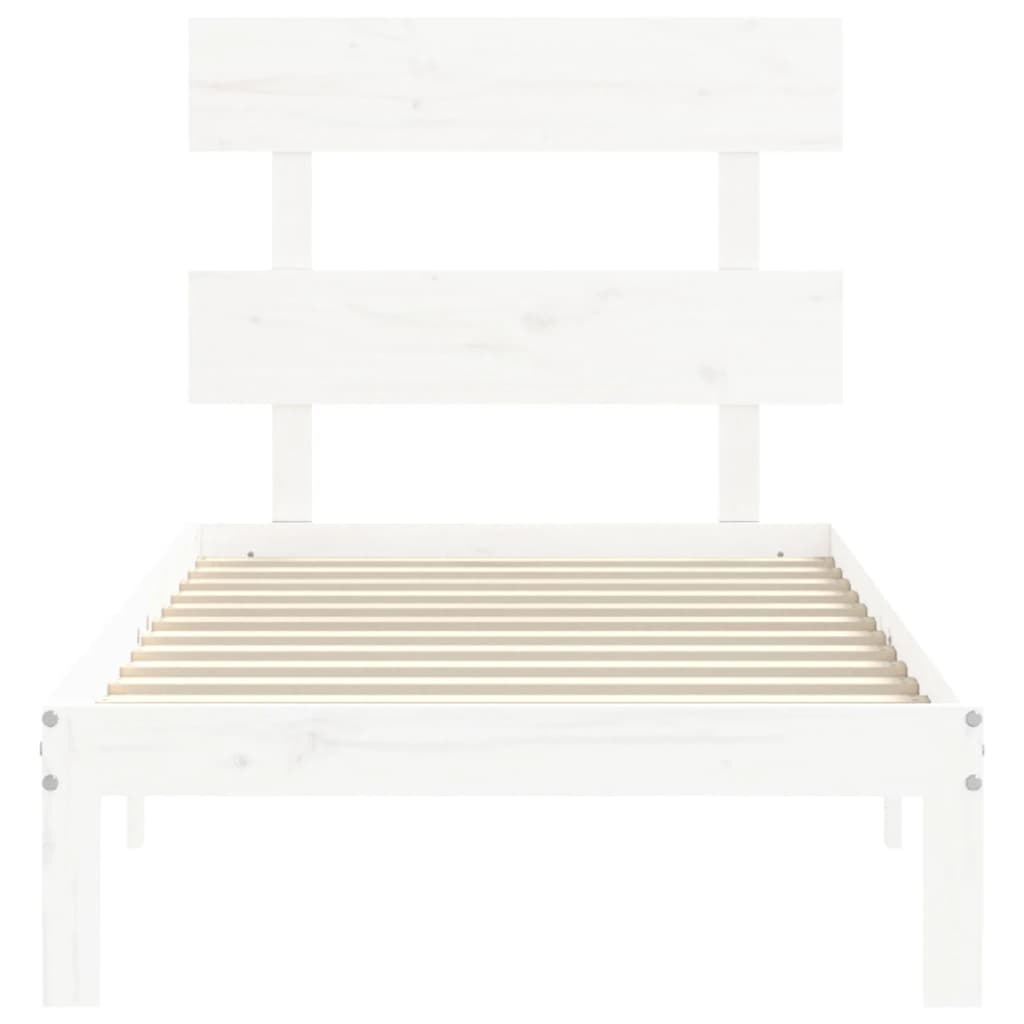 Bedframe zonder matras massief grenenhout wit 90x200 cm is nu te koop bij PeponiXL, paradijselijk wonen!