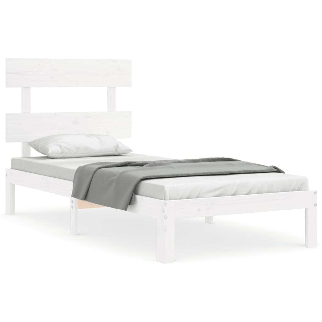 Bedframe zonder matras massief grenenhout wit 140x200 cm is nu te koop bij PeponiXL, paradijselijk wonen!