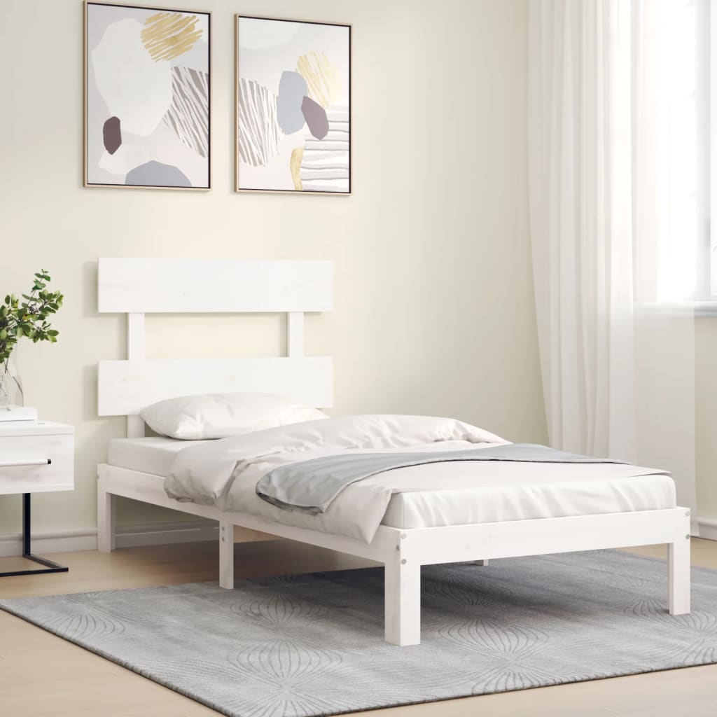 Bedframe zonder matras massief grenenhout wit 140x200 cm is nu te koop bij PeponiXL, paradijselijk wonen!