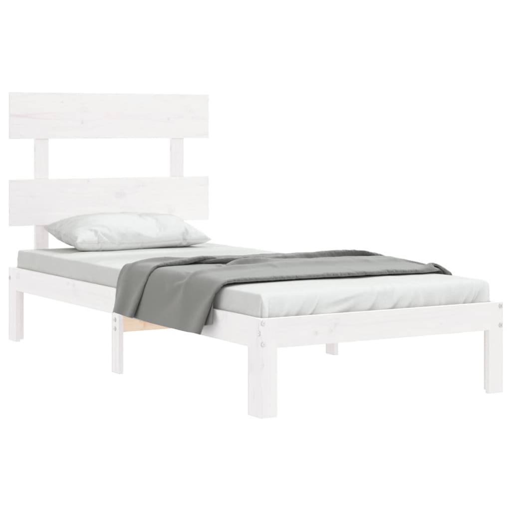 Bedframe zonder matras massief grenenhout wit 140x200 cm is nu te koop bij PeponiXL, paradijselijk wonen!
