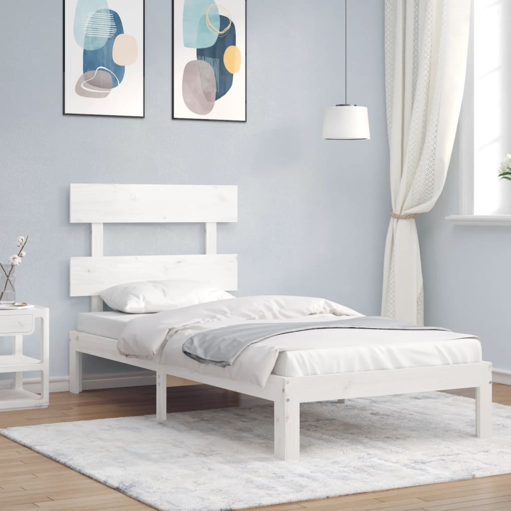 Bedframe zonder matras massief grenenhout wit 140x200 cm is nu te koop bij PeponiXL, paradijselijk wonen!