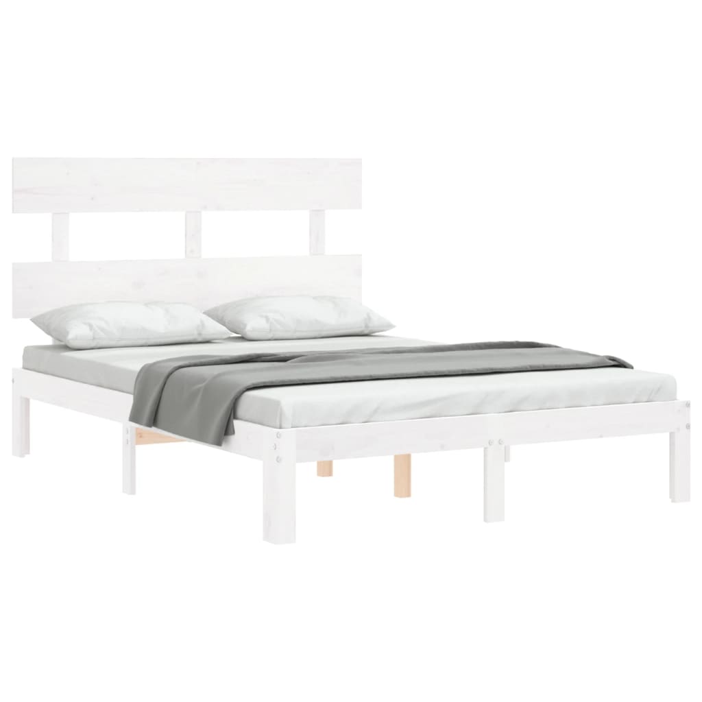 Bedframe zonder matras massief grenenhout wit 120x200 cm is nu te koop bij PeponiXL, paradijselijk wonen!