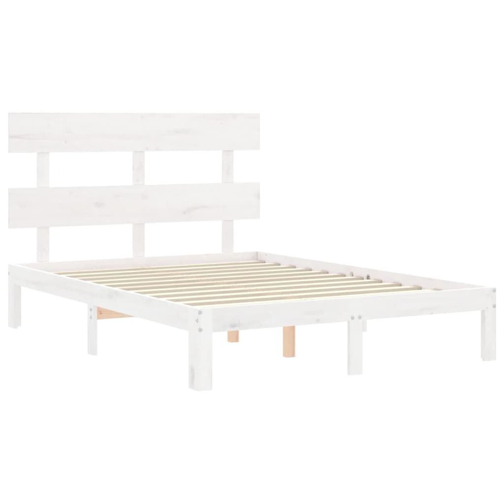 Bedframe zonder matras massief grenenhout wit 120x200 cm is nu te koop bij PeponiXL, paradijselijk wonen!