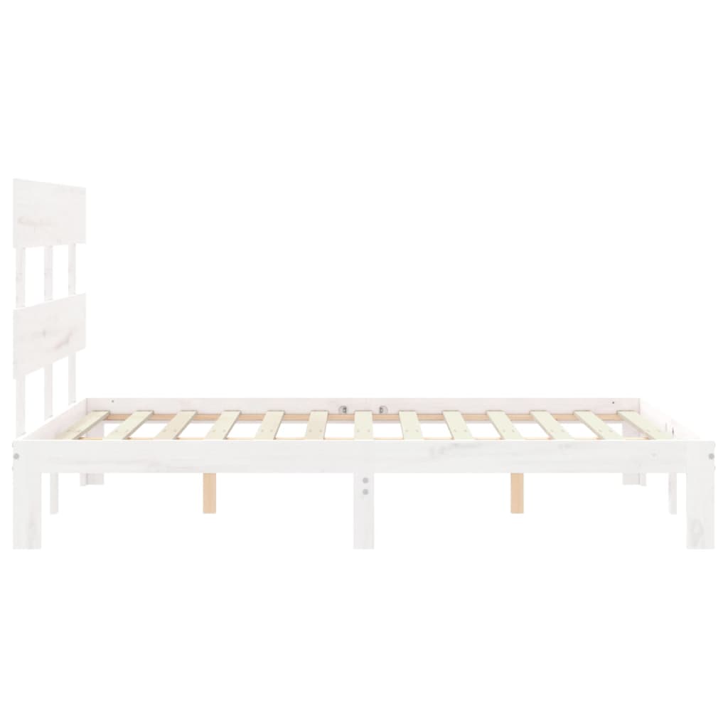 Bedframe zonder matras massief grenenhout wit 120x200 cm is nu te koop bij PeponiXL, paradijselijk wonen!