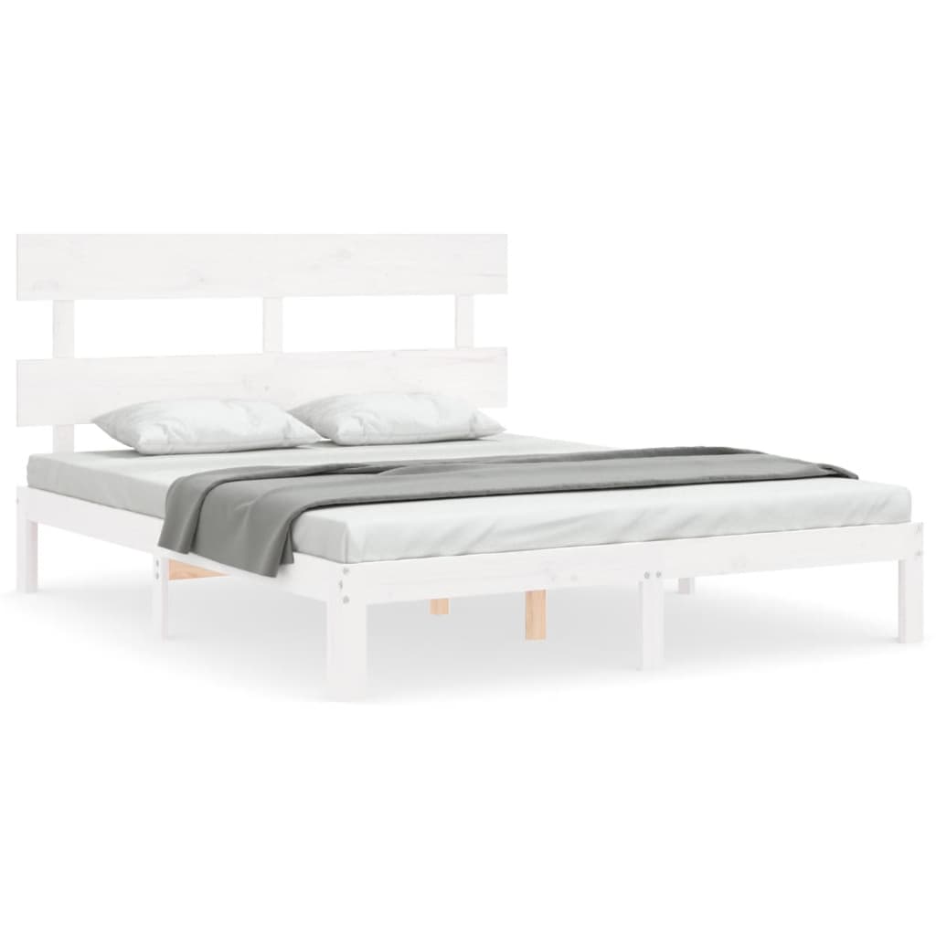 Bedframe zonder matras massief grenenhout wit 160x200 cm is nu te koop bij PeponiXL, paradijselijk wonen!
