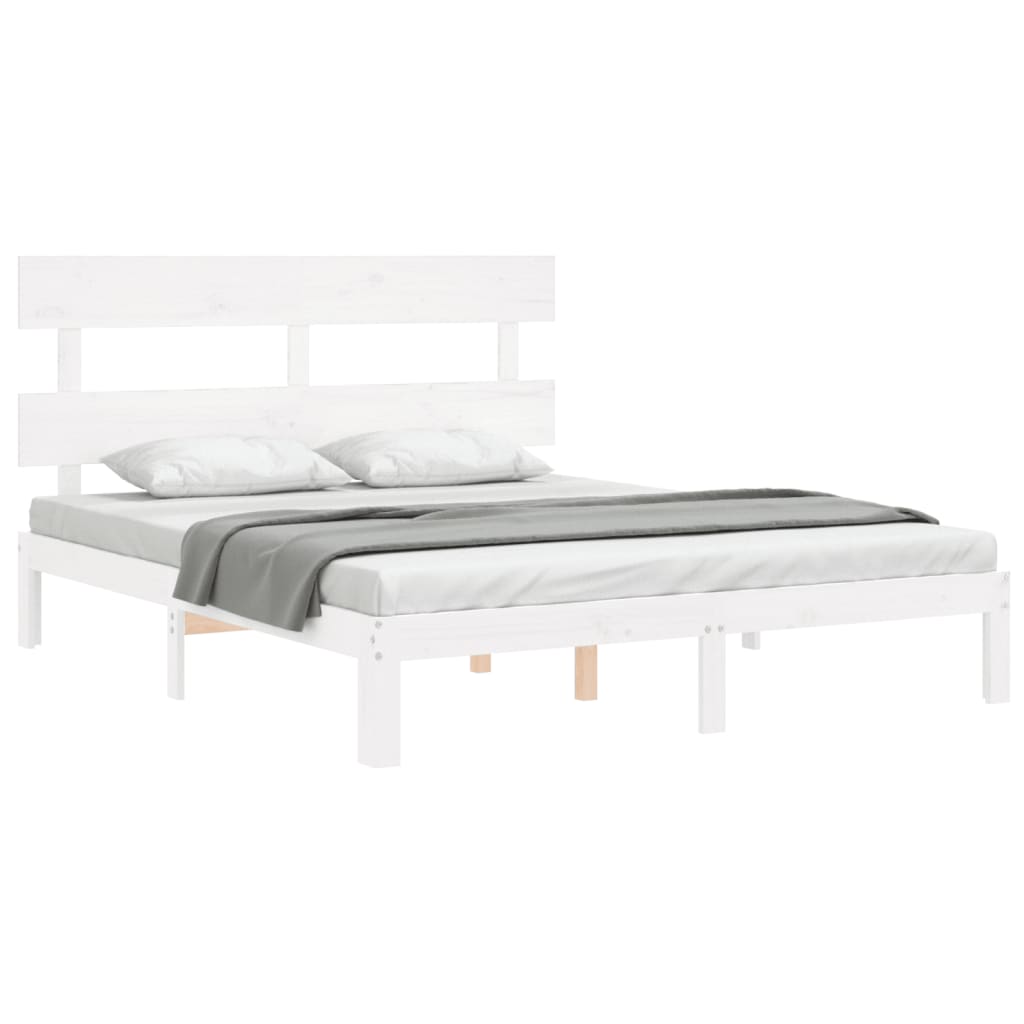 Bedframe zonder matras massief grenenhout wit 160x200 cm is nu te koop bij PeponiXL, paradijselijk wonen!