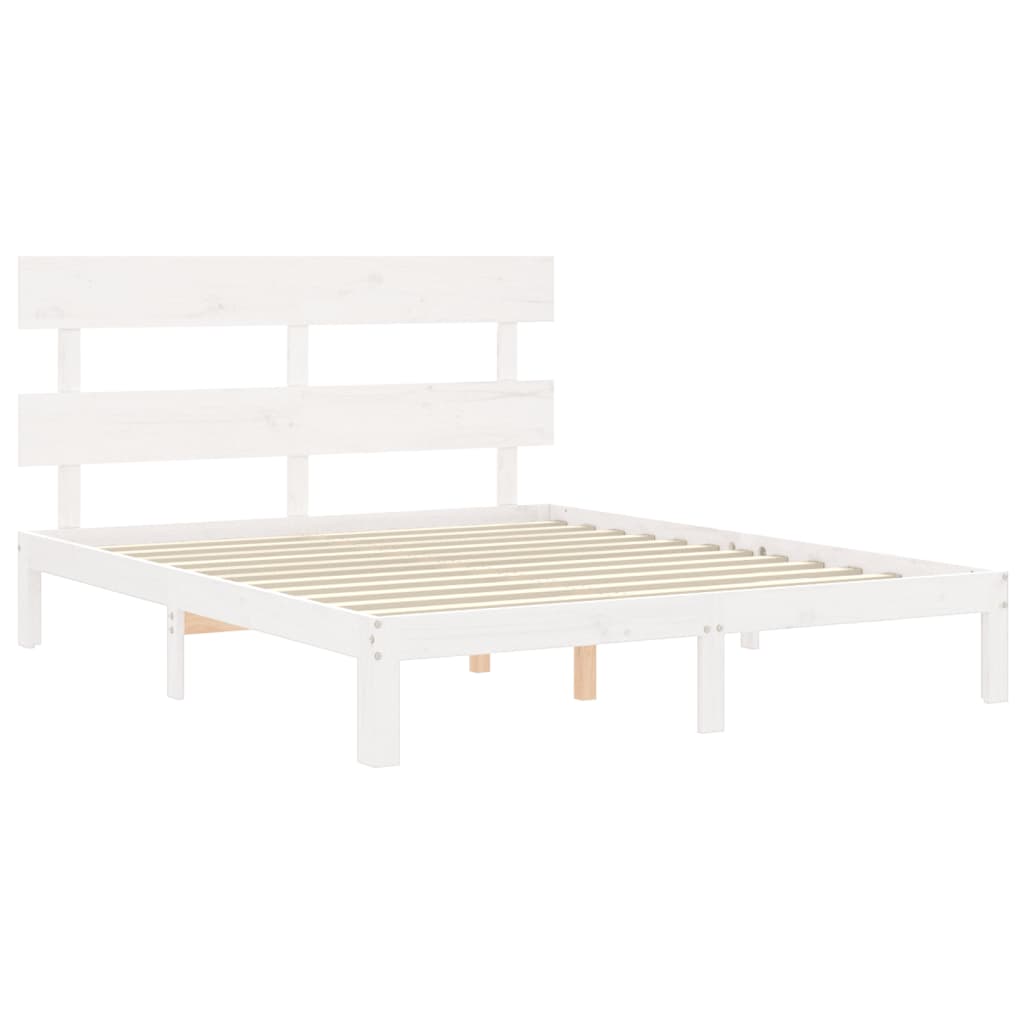 Bedframe zonder matras massief grenenhout wit 160x200 cm is nu te koop bij PeponiXL, paradijselijk wonen!