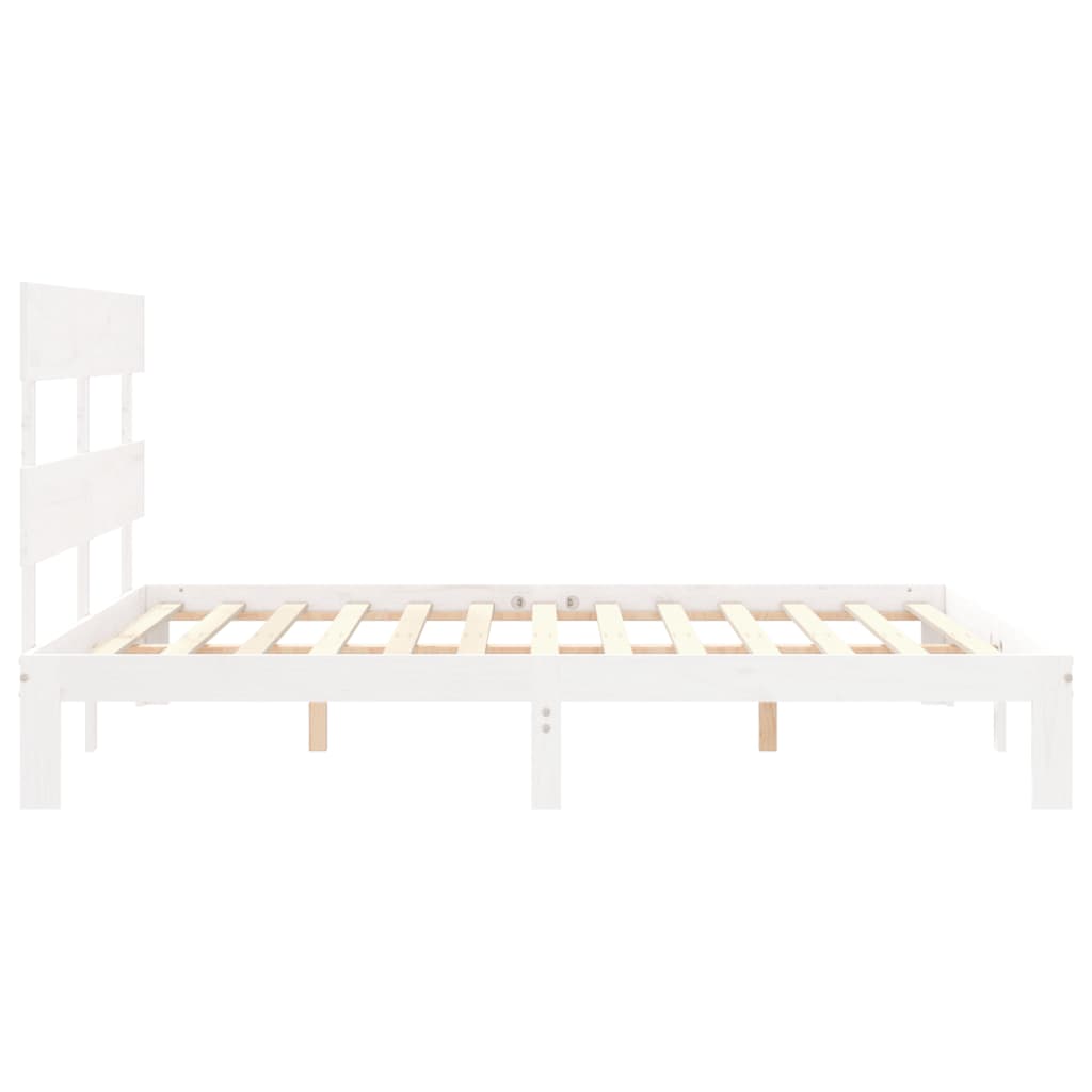Bedframe zonder matras massief grenenhout wit 160x200 cm is nu te koop bij PeponiXL, paradijselijk wonen!