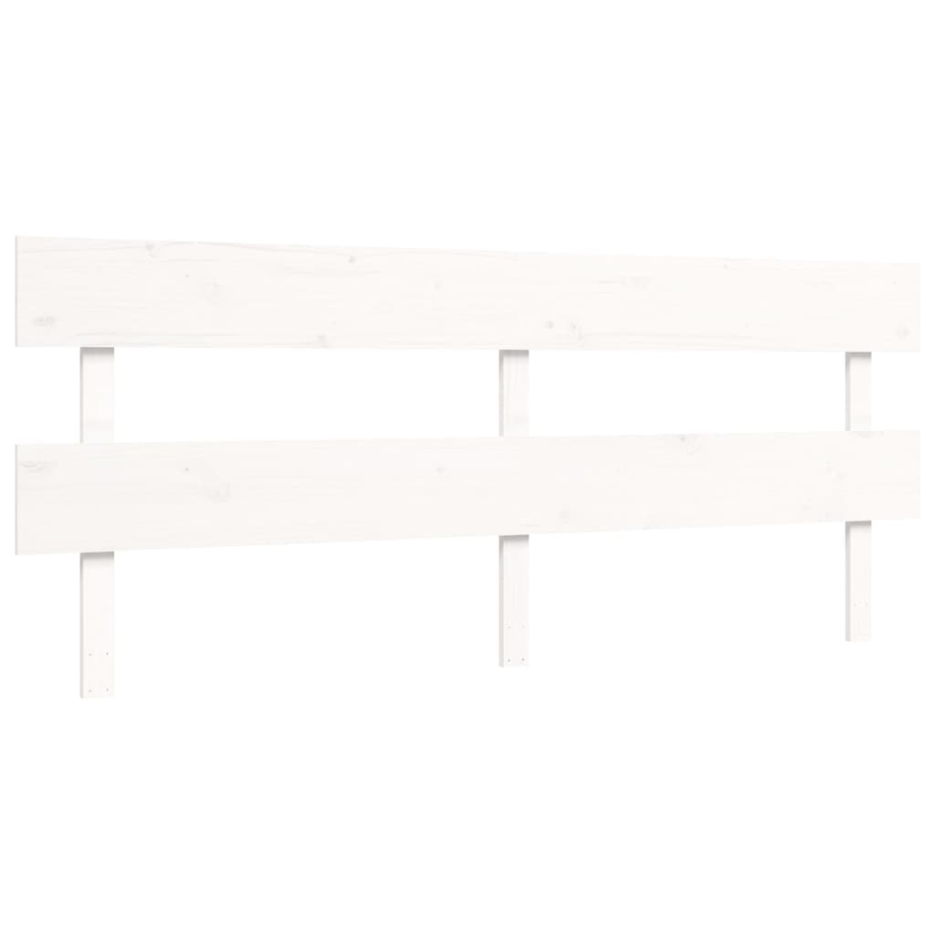 Bedframe met hoofdbord massief hout wit is nu te koop bij PeponiXL, paradijselijk wonen!