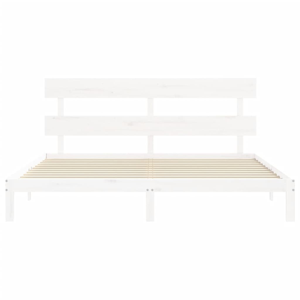 Bedframe zonder matras massief grenenhout wit 200x200 cm is nu te koop bij PeponiXL, paradijselijk wonen!