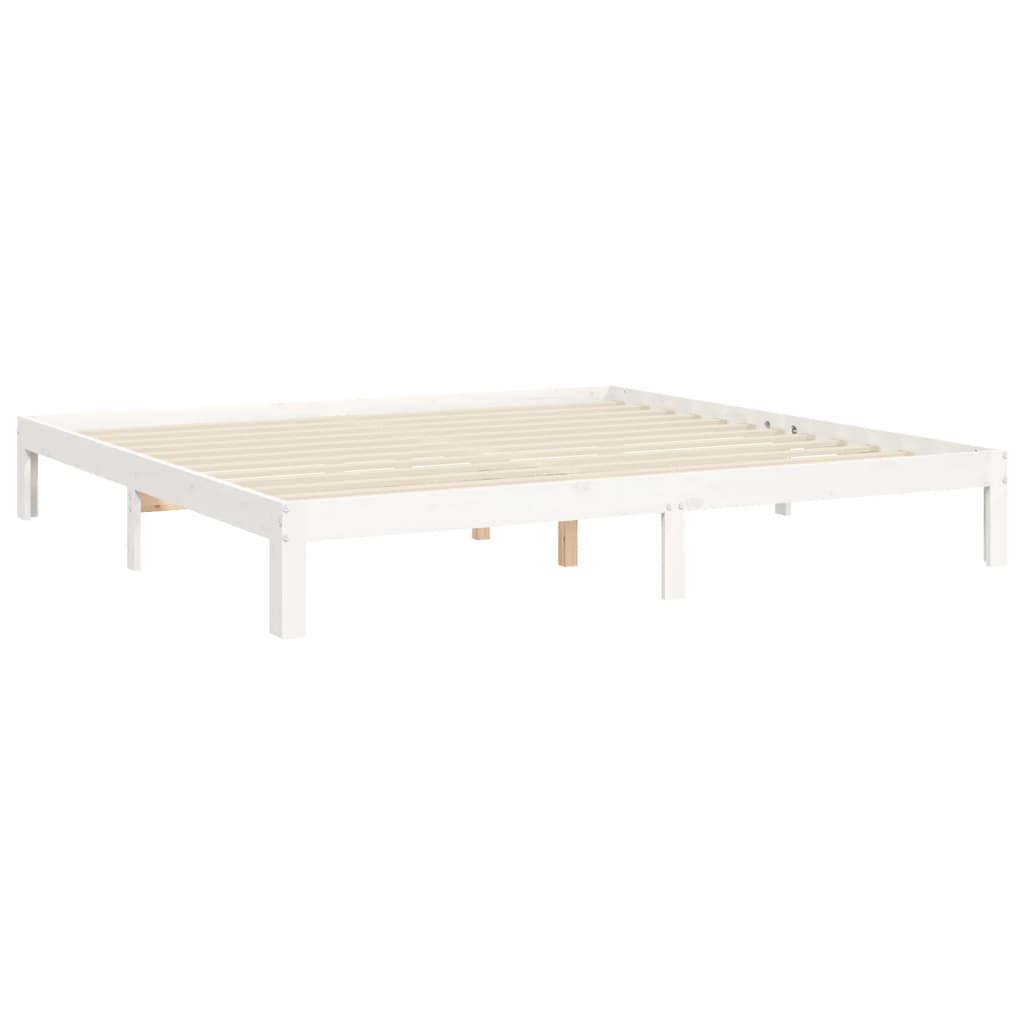 Bedframe zonder matras massief grenenhout wit 200x200 cm is nu te koop bij PeponiXL, paradijselijk wonen!