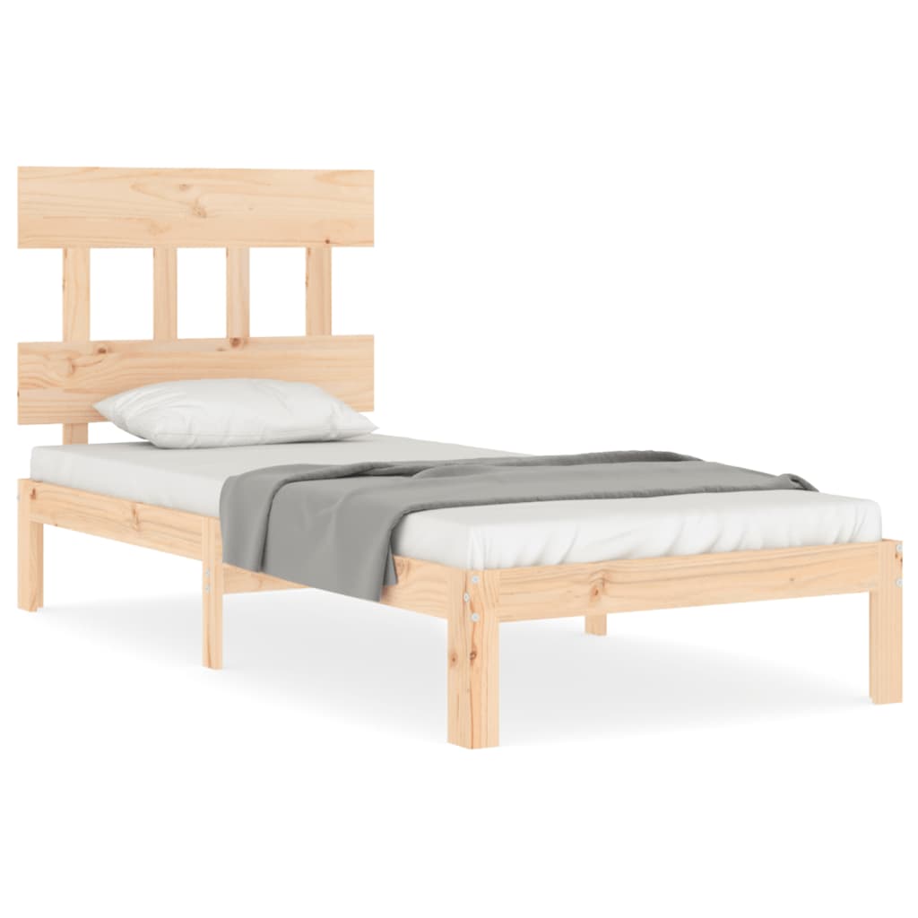 Bedframe met hoofdbord massief hout is nu te koop bij PeponiXL, paradijselijk wonen!