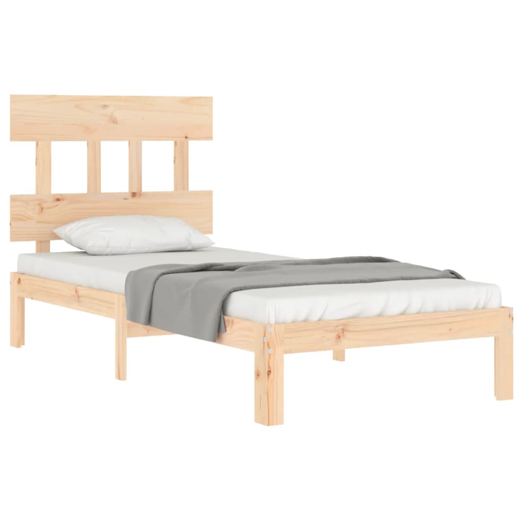 Bedframe met hoofdbord massief hout is nu te koop bij PeponiXL, paradijselijk wonen!