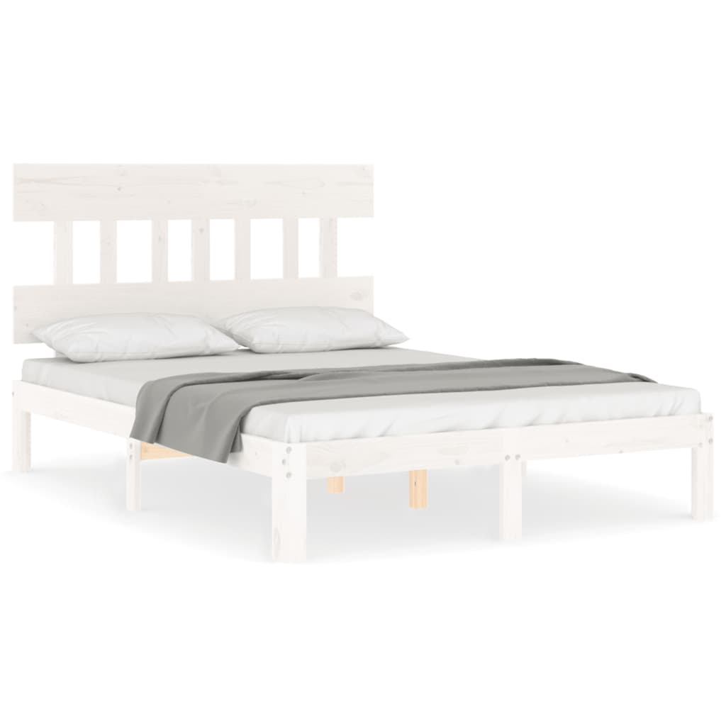 Bedframe zonder matras massief grenenhout wit 140x190 cm is nu te koop bij PeponiXL, paradijselijk wonen!