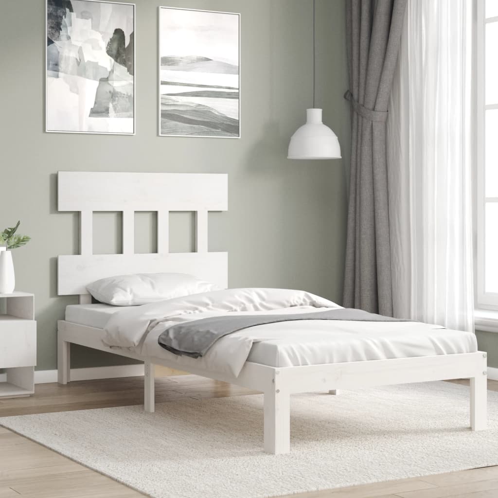 Bedframe zonder matras massief grenenhout wit 140x200 cm is nu te koop bij PeponiXL, paradijselijk wonen!