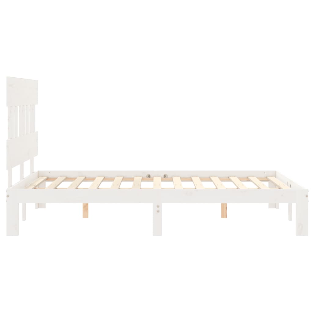 Bedframe zonder matras massief grenenhout wit 140x200 cm is nu te koop bij PeponiXL, paradijselijk wonen!