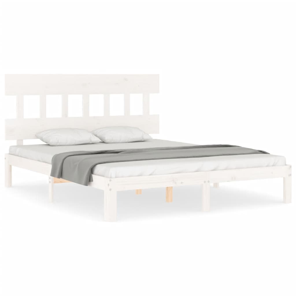Bedframe zonder matras massief grenenhout wit 160x200 cm is nu te koop bij PeponiXL, paradijselijk wonen!