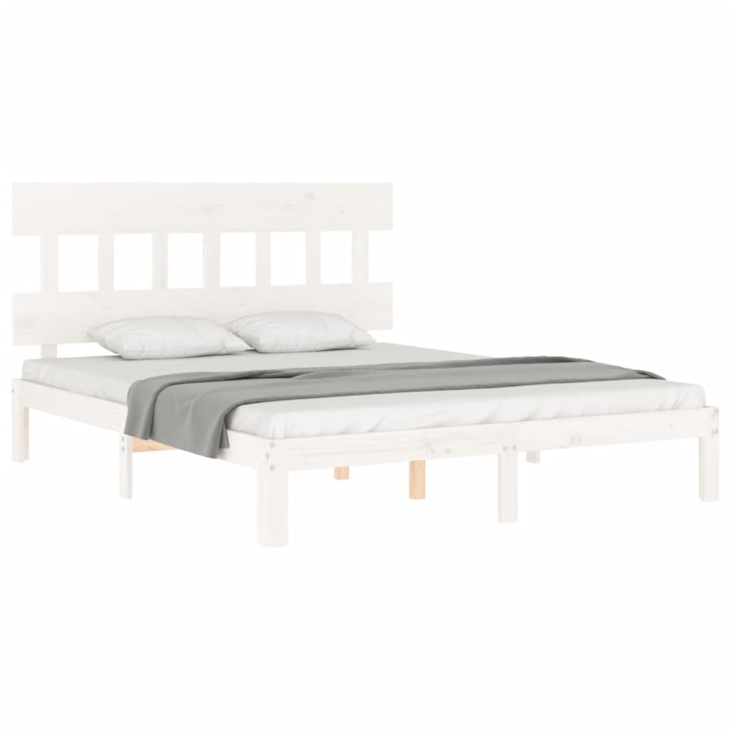 Bedframe zonder matras massief grenenhout wit 160x200 cm is nu te koop bij PeponiXL, paradijselijk wonen!