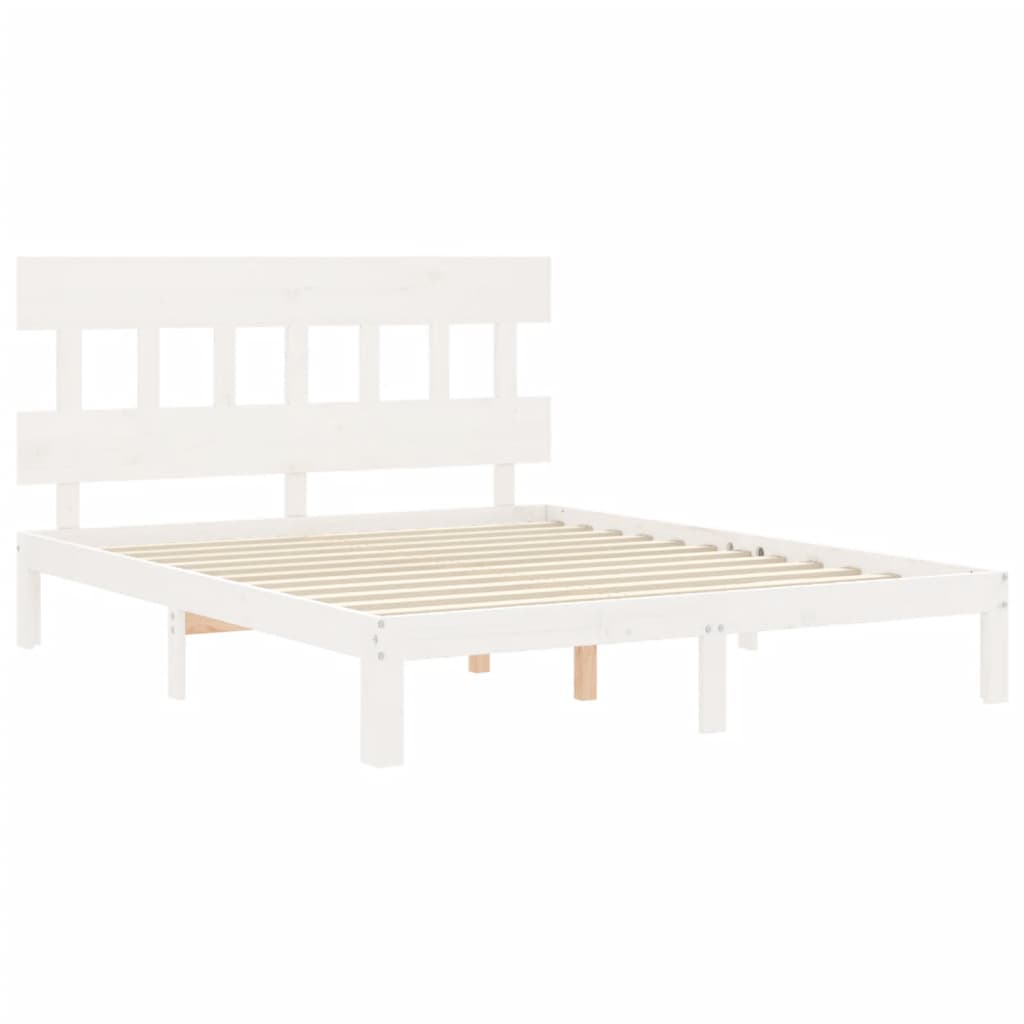Bedframe zonder matras massief grenenhout wit 160x200 cm is nu te koop bij PeponiXL, paradijselijk wonen!