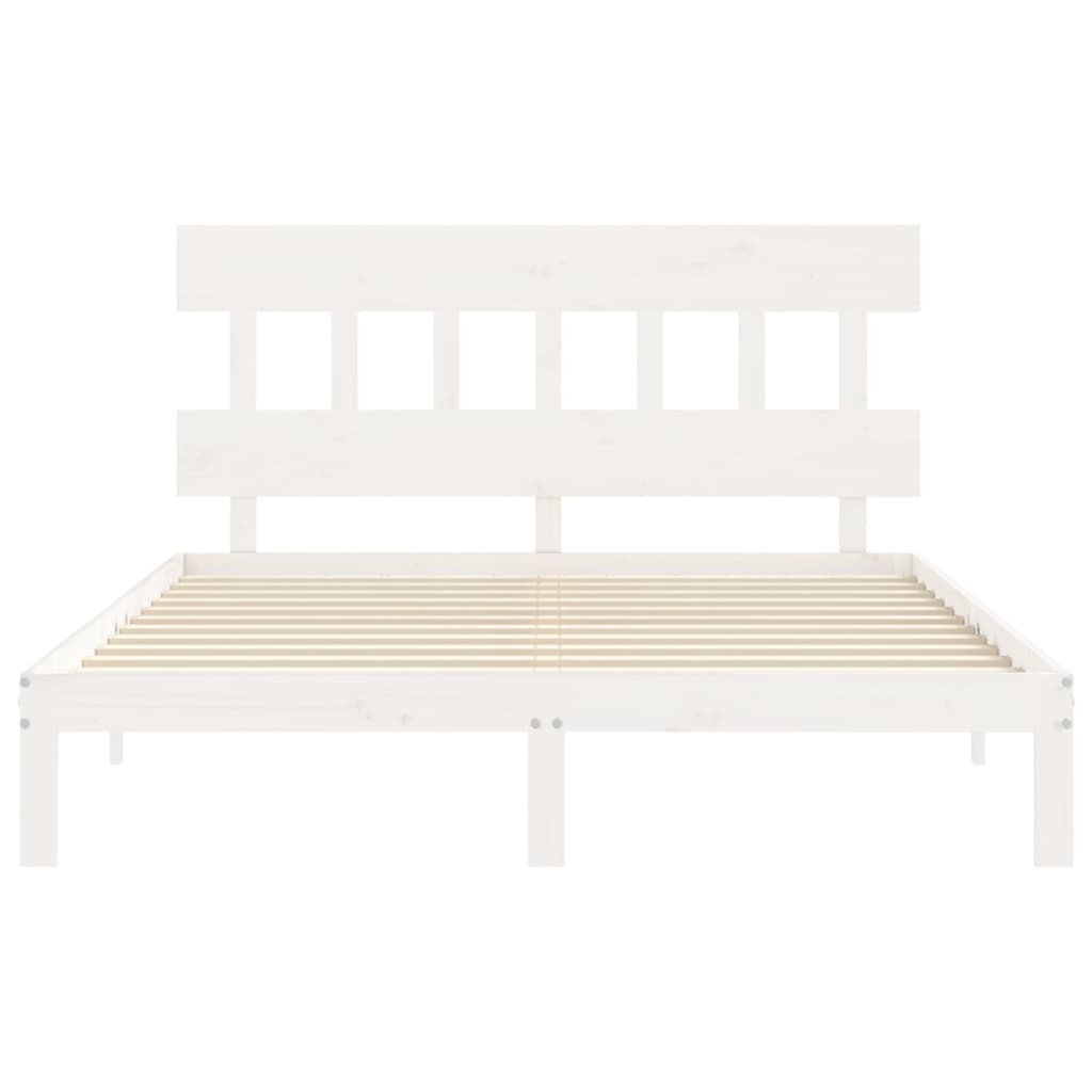 Bedframe zonder matras massief grenenhout wit 160x200 cm is nu te koop bij PeponiXL, paradijselijk wonen!