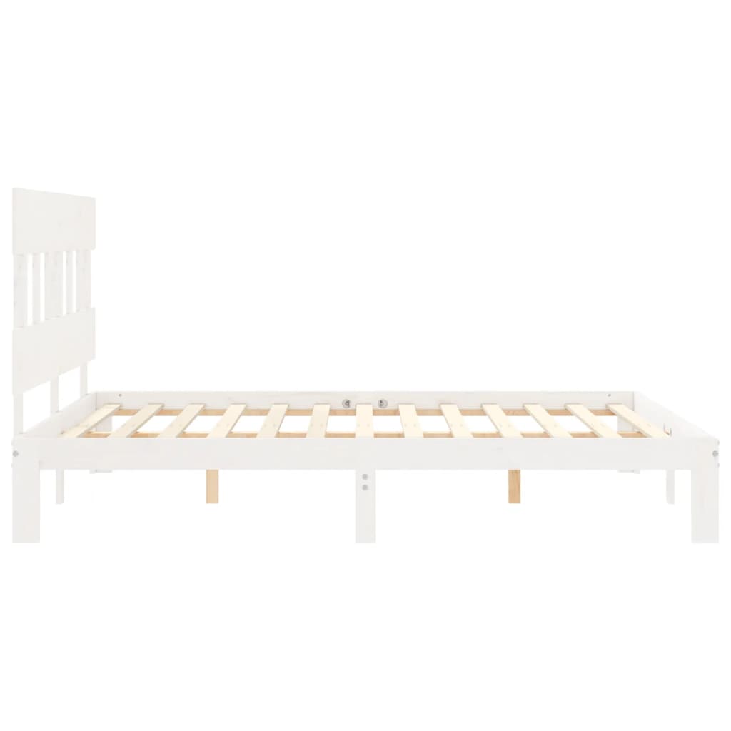 Bedframe zonder matras massief grenenhout wit 160x200 cm is nu te koop bij PeponiXL, paradijselijk wonen!