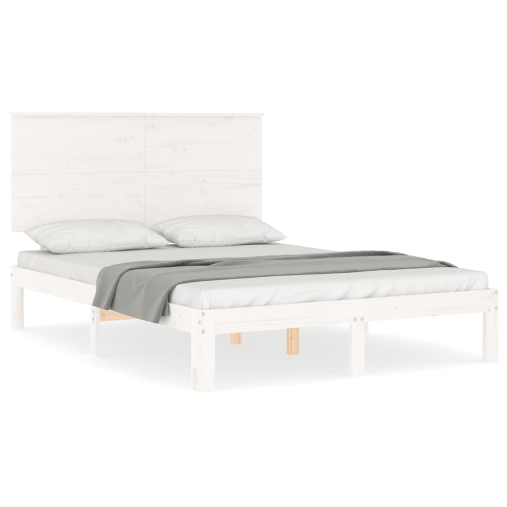 Bedframe zonder matras massief grenenhout wit 140x190 cm is nu te koop bij PeponiXL, paradijselijk wonen!