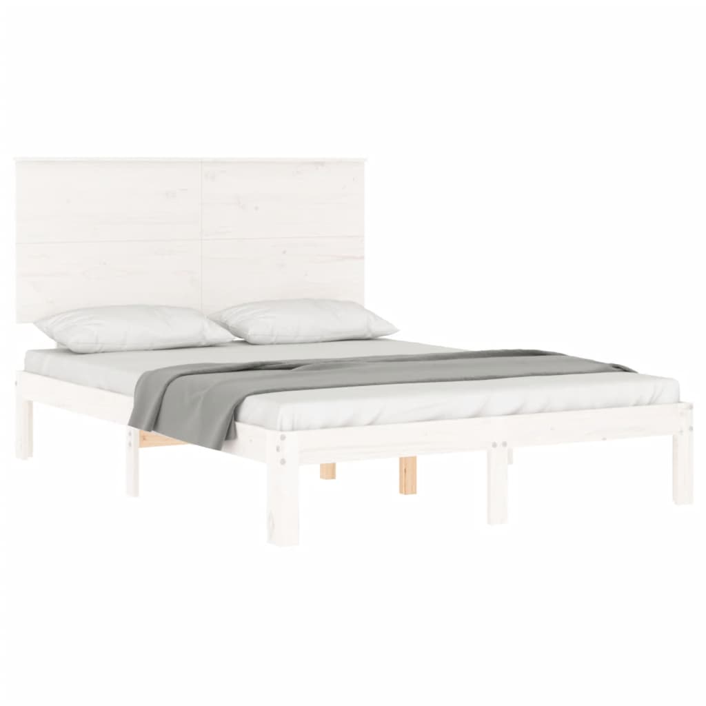 Bedframe zonder matras massief grenenhout wit 140x190 cm is nu te koop bij PeponiXL, paradijselijk wonen!