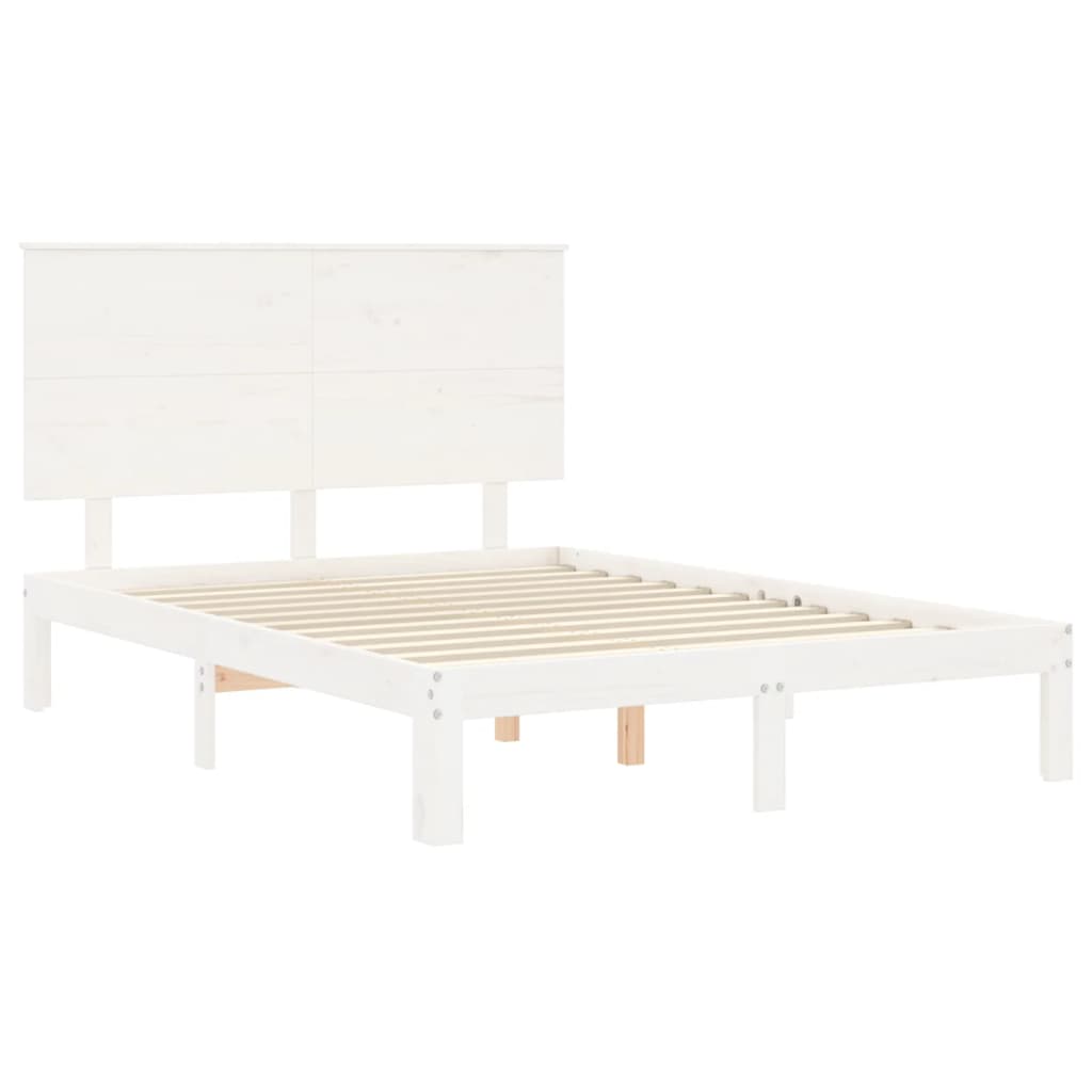 Bedframe zonder matras massief grenenhout wit 140x190 cm is nu te koop bij PeponiXL, paradijselijk wonen!