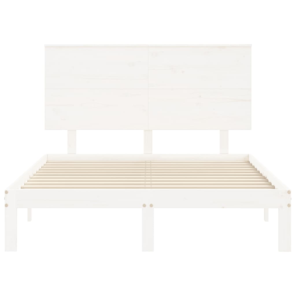 Bedframe zonder matras massief grenenhout wit 140x190 cm is nu te koop bij PeponiXL, paradijselijk wonen!