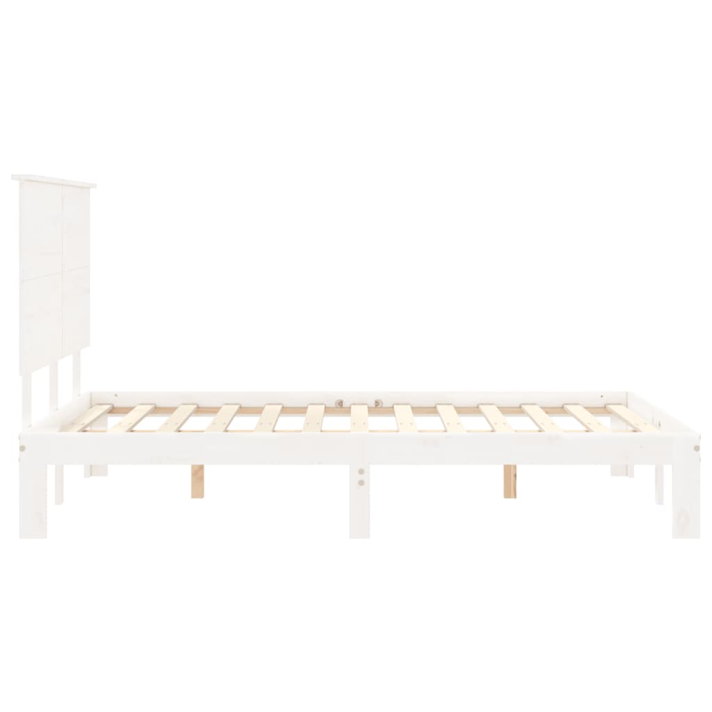 Bedframe zonder matras massief grenenhout wit 140x190 cm is nu te koop bij PeponiXL, paradijselijk wonen!