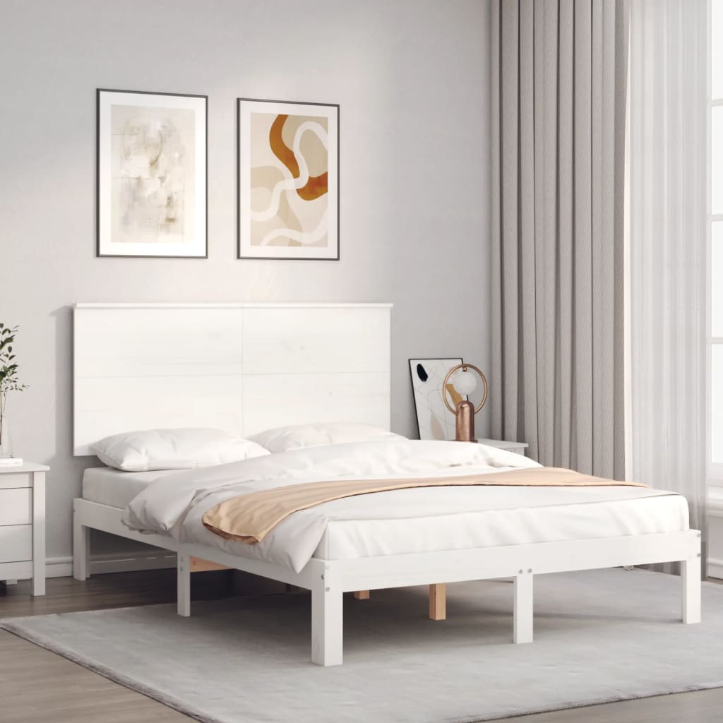 Bedframe zonder matras massief grenenhout wit 120x200 cm is nu te koop bij PeponiXL, paradijselijk wonen!