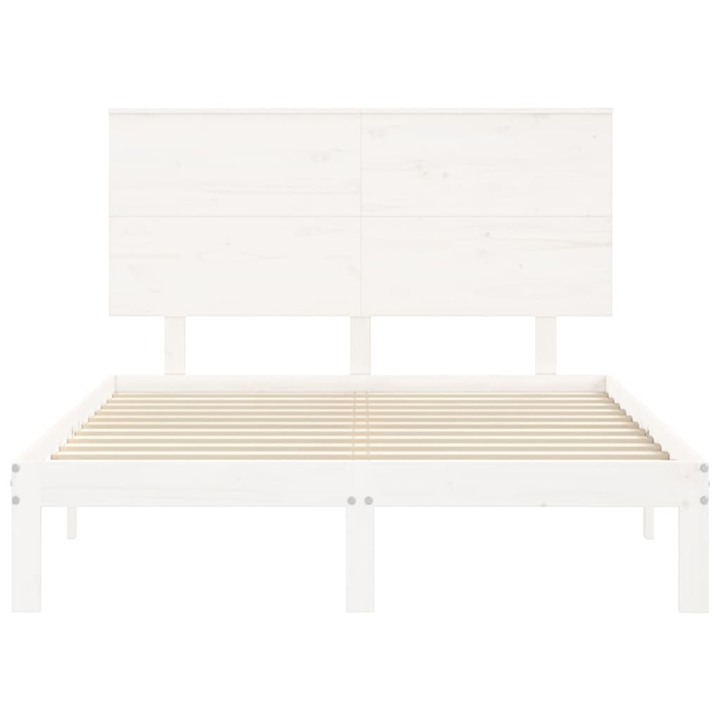 Bedframe zonder matras massief grenenhout wit 140x200 cm is nu te koop bij PeponiXL, paradijselijk wonen!