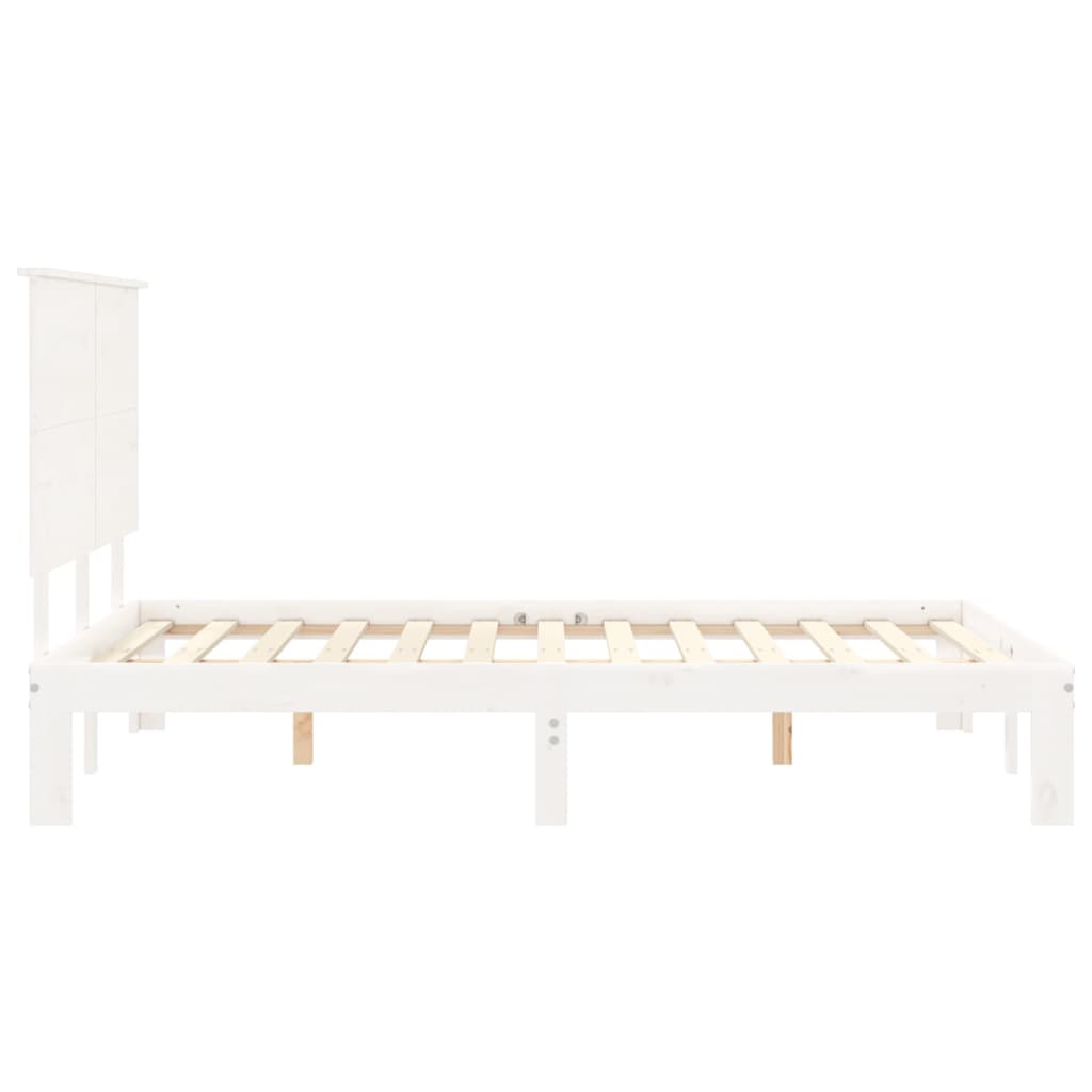 Bedframe zonder matras massief grenenhout wit 140x200 cm is nu te koop bij PeponiXL, paradijselijk wonen!
