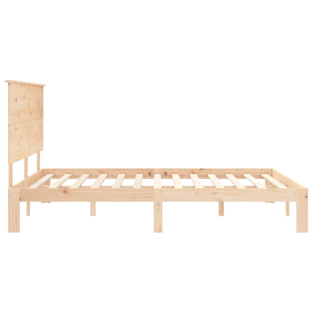 Bedframe met hoofdbord massief hout is nu te koop bij PeponiXL, paradijselijk wonen!