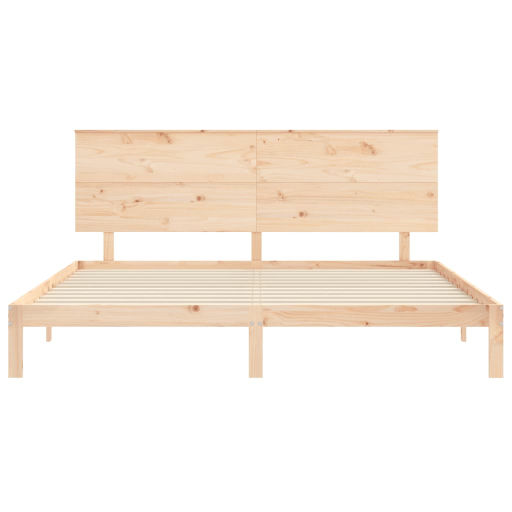 Bedframe zonder matras massief grenenhout 200x200 cm is nu te koop bij PeponiXL, paradijselijk wonen!