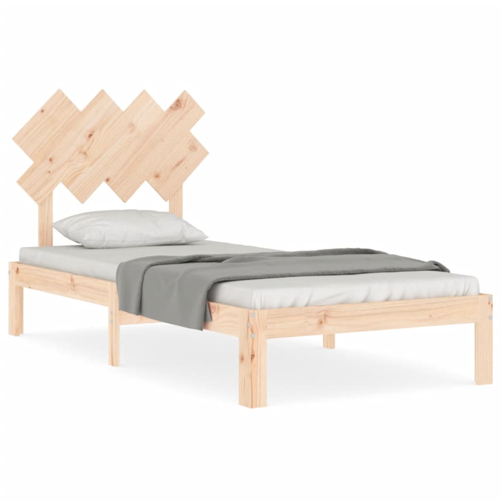 Bedframe met hoofdbord massief hout is nu te koop bij PeponiXL, paradijselijk wonen!