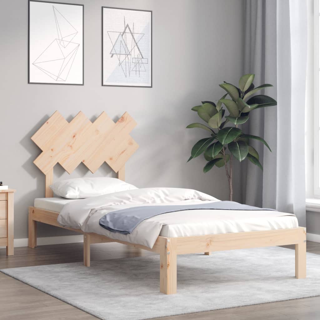 Bedframe met hoofdbord massief hout is nu te koop bij PeponiXL, paradijselijk wonen!
