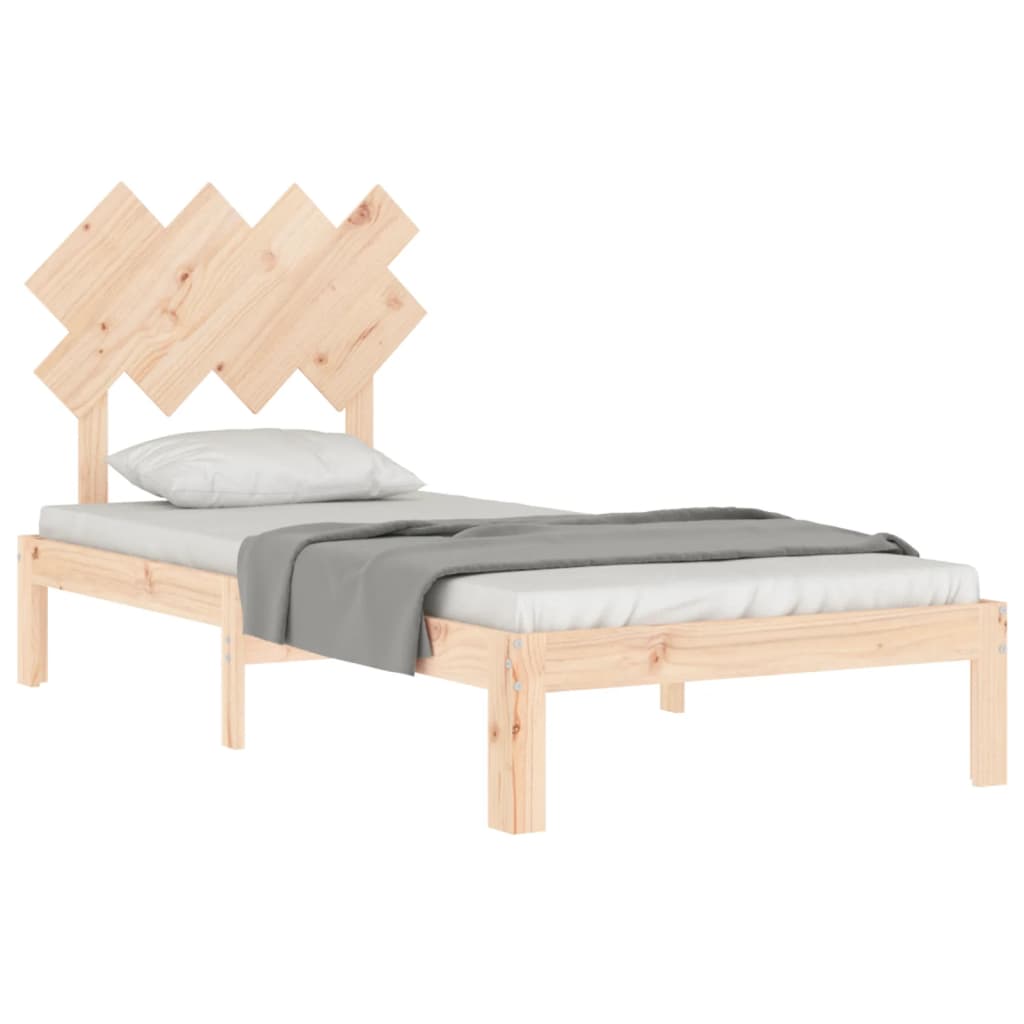 Bedframe met hoofdbord massief hout is nu te koop bij PeponiXL, paradijselijk wonen!