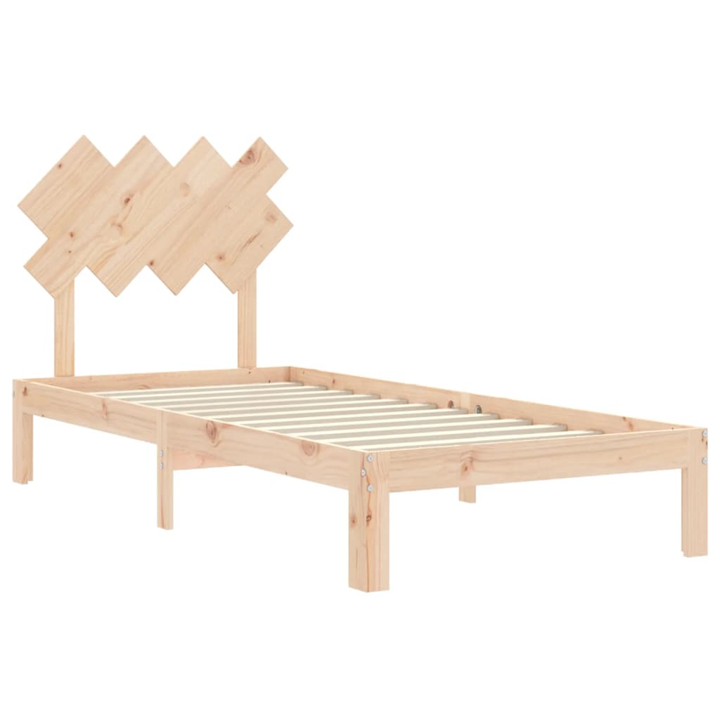 Bedframe met hoofdbord massief hout is nu te koop bij PeponiXL, paradijselijk wonen!
