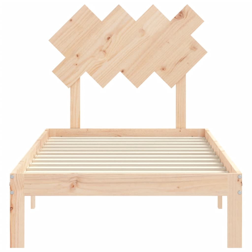 Bedframe met hoofdbord massief hout is nu te koop bij PeponiXL, paradijselijk wonen!
