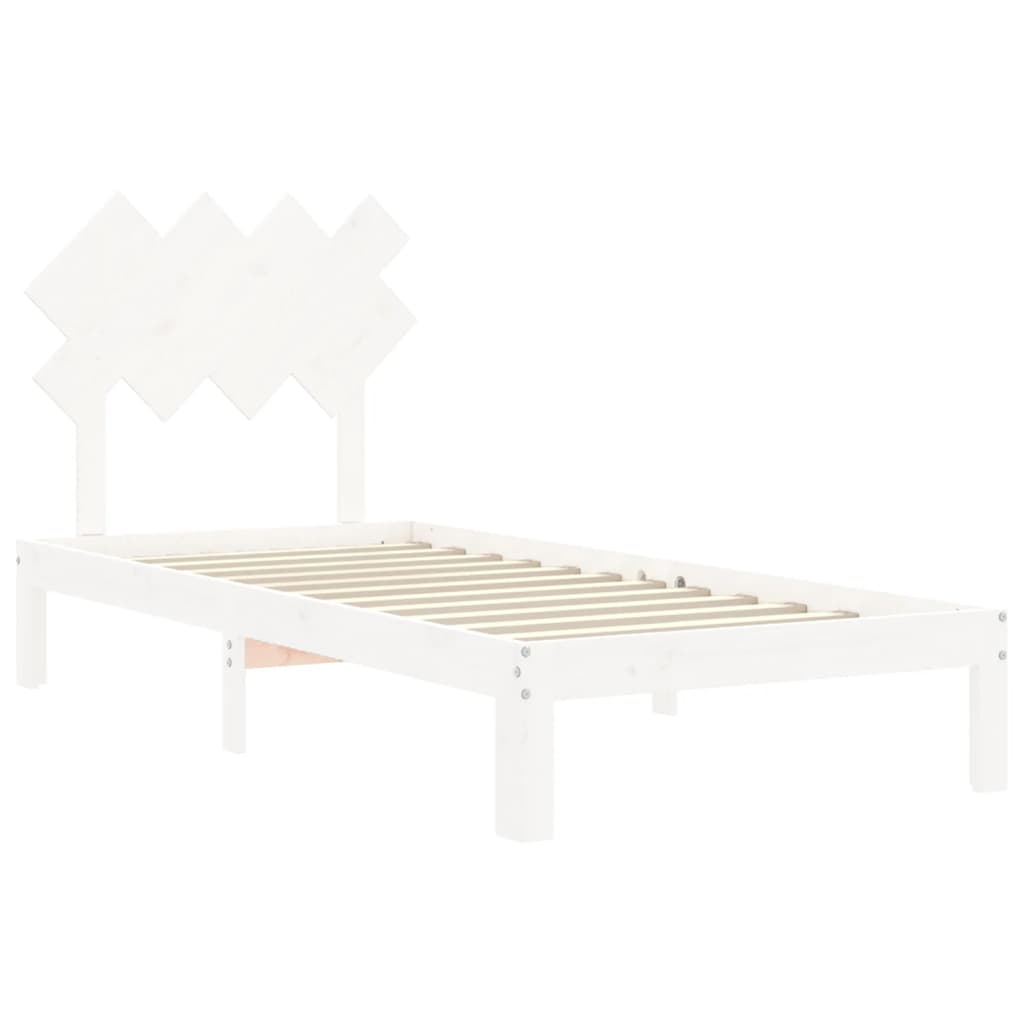 Bedframe zonder matras massief grenenhout wit 90x200 cm is nu te koop bij PeponiXL, paradijselijk wonen!