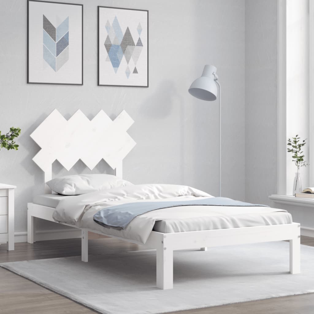 Bedframe zonder matras massief grenenhout wit 90x200 cm is nu te koop bij PeponiXL, paradijselijk wonen!